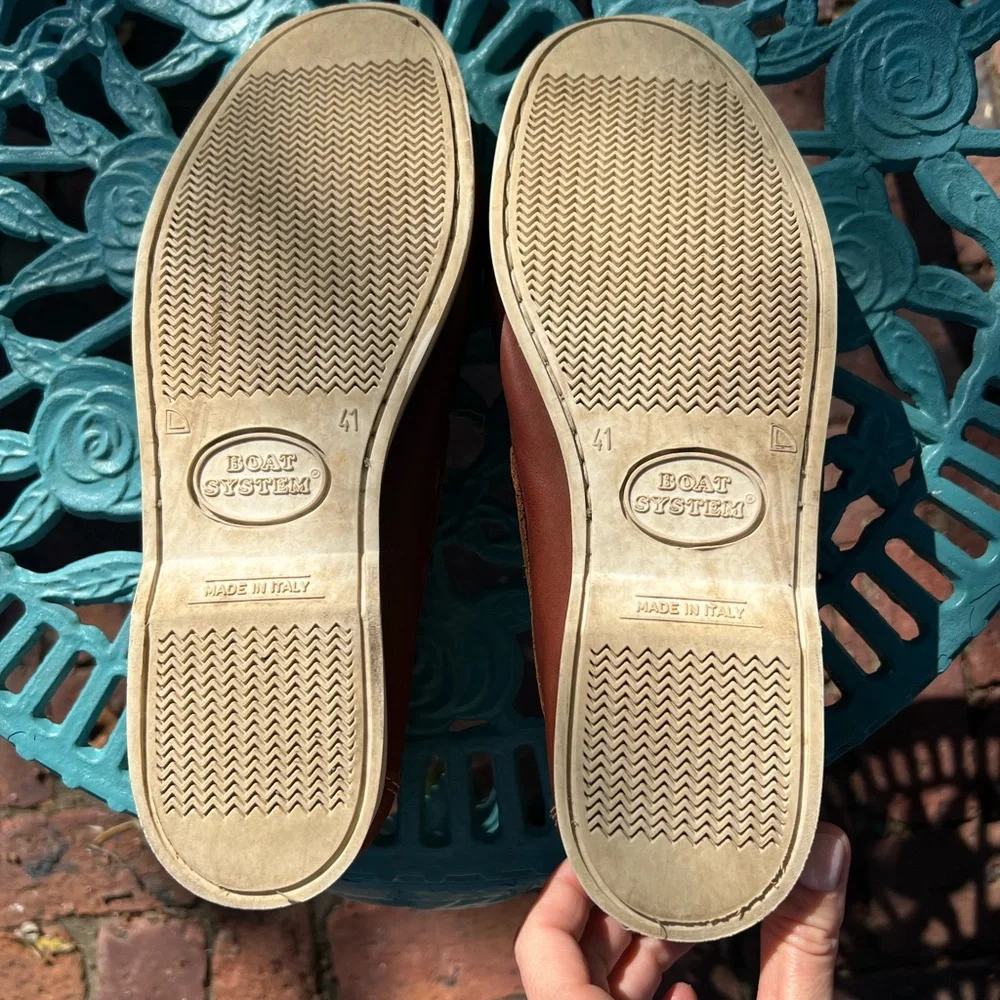 Italian Sorrento Leather boat shoes from